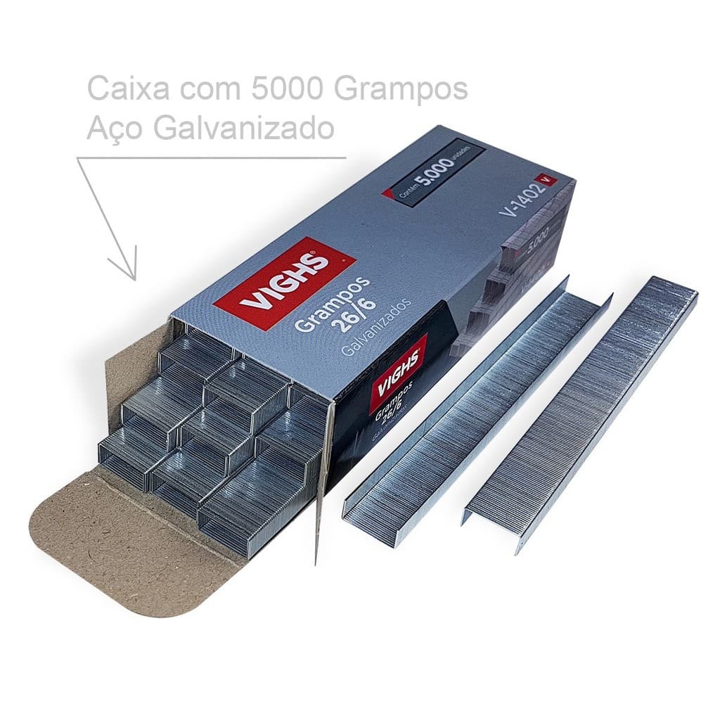 Grampo 26/6 Galvanizado para Grampeador Papelaria