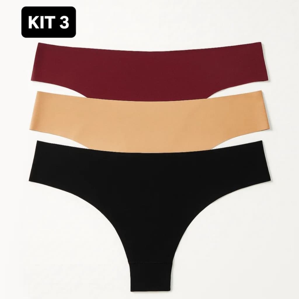 KIT 3 Calcinha Sem Costura Não Marca Calcinha Corte a Laser Tanga Feminina