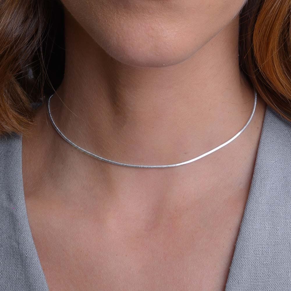 Choker Fitinha Achatada com Banho em Prata 925