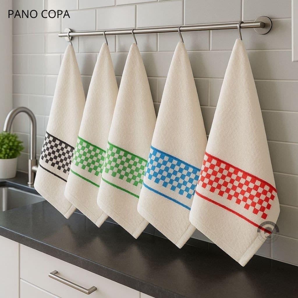 Kit 5 Panos de Prato Jacquard 100 % Algodão 40 × 65 cm – Alta Absorção, Estilo e Qualidade!