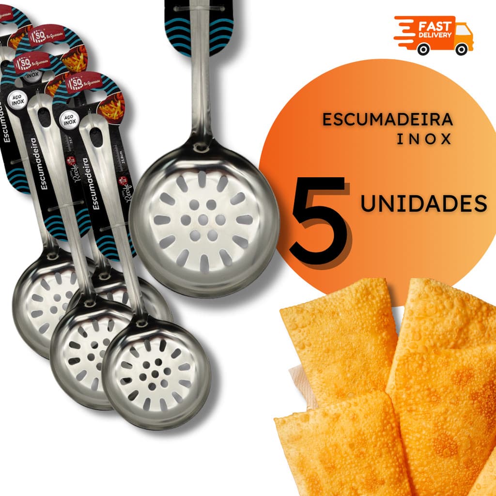 Jogo de Escumadeiras Inox Arroz Frituras Escumadeira Buffet Restaurantes