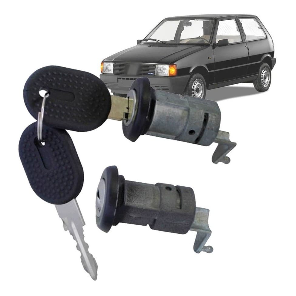 Par Cilindro Porta Com Chave Fiat Uno Elba 2 Portas 1985 A 2003