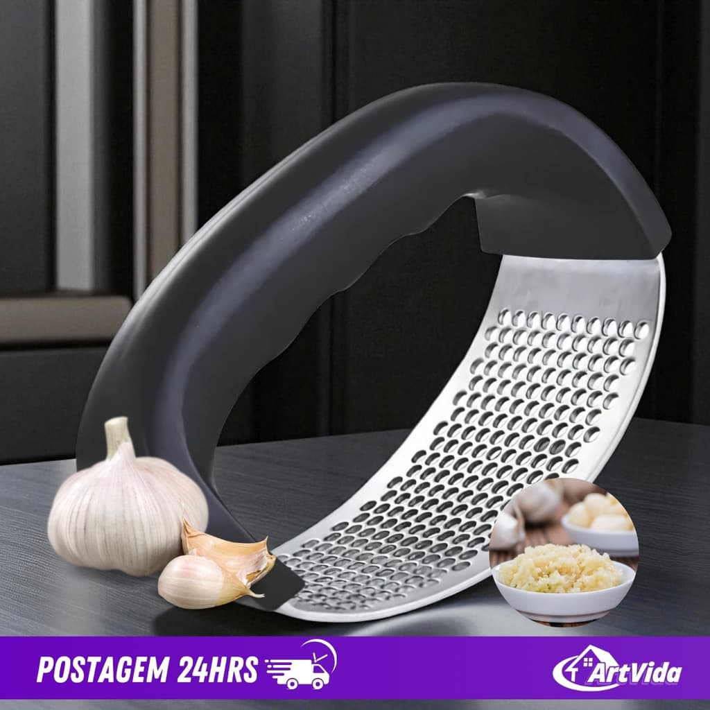 Espremedor Amassador Alho Batata Manual Inox Prensa Triturador Pressão Cozinha Resistente - ArtVida