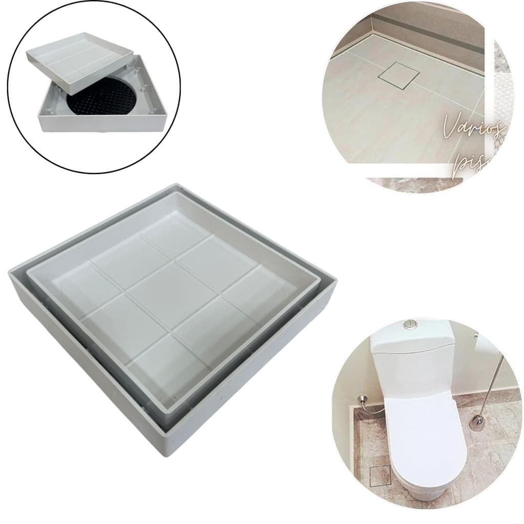 Ralo Inteligente 13x13 Oculto Piso/ Porcelanato Cor Branco