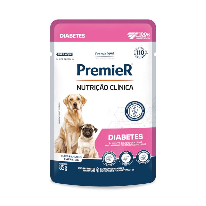 Sache Premier Nutrição Clínica Cães Diabetes 85gr