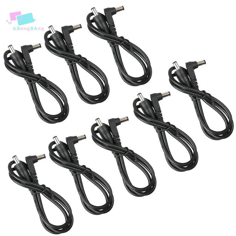 Abongbanghn 8 Peças Cabo Pedal De Efeito De Guitarra Remendo Power Chumbo/60cm Tamanho Preto 2.1 mm