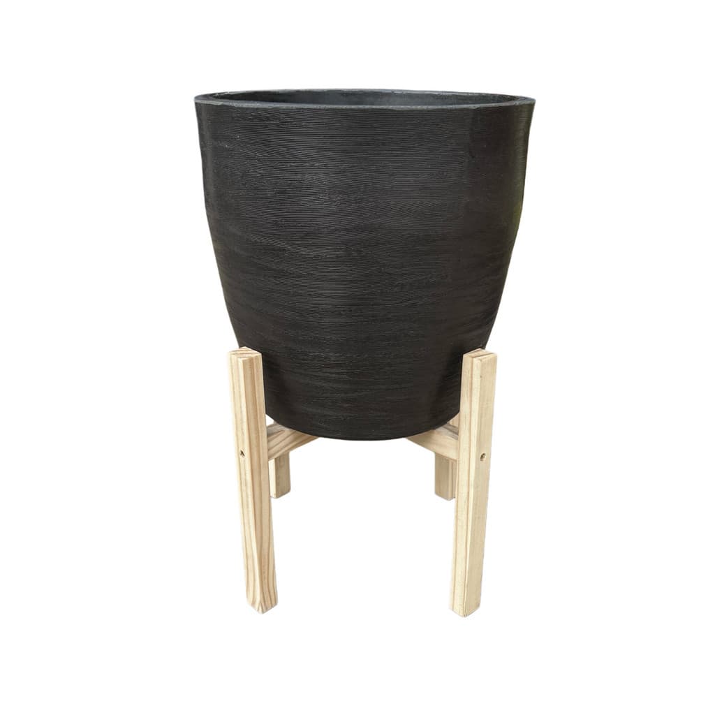 Vaso Oval para Plantas + Suporte Retro Pinus 50x30 cm