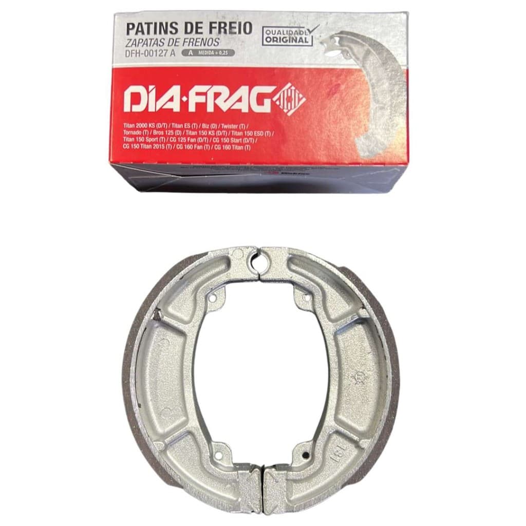 Patim Freio (0,25) (Titan 125/150 Tras) (Pcx 150 /Cbx 250 /Cb 300 Diant/Tras) Diafrag