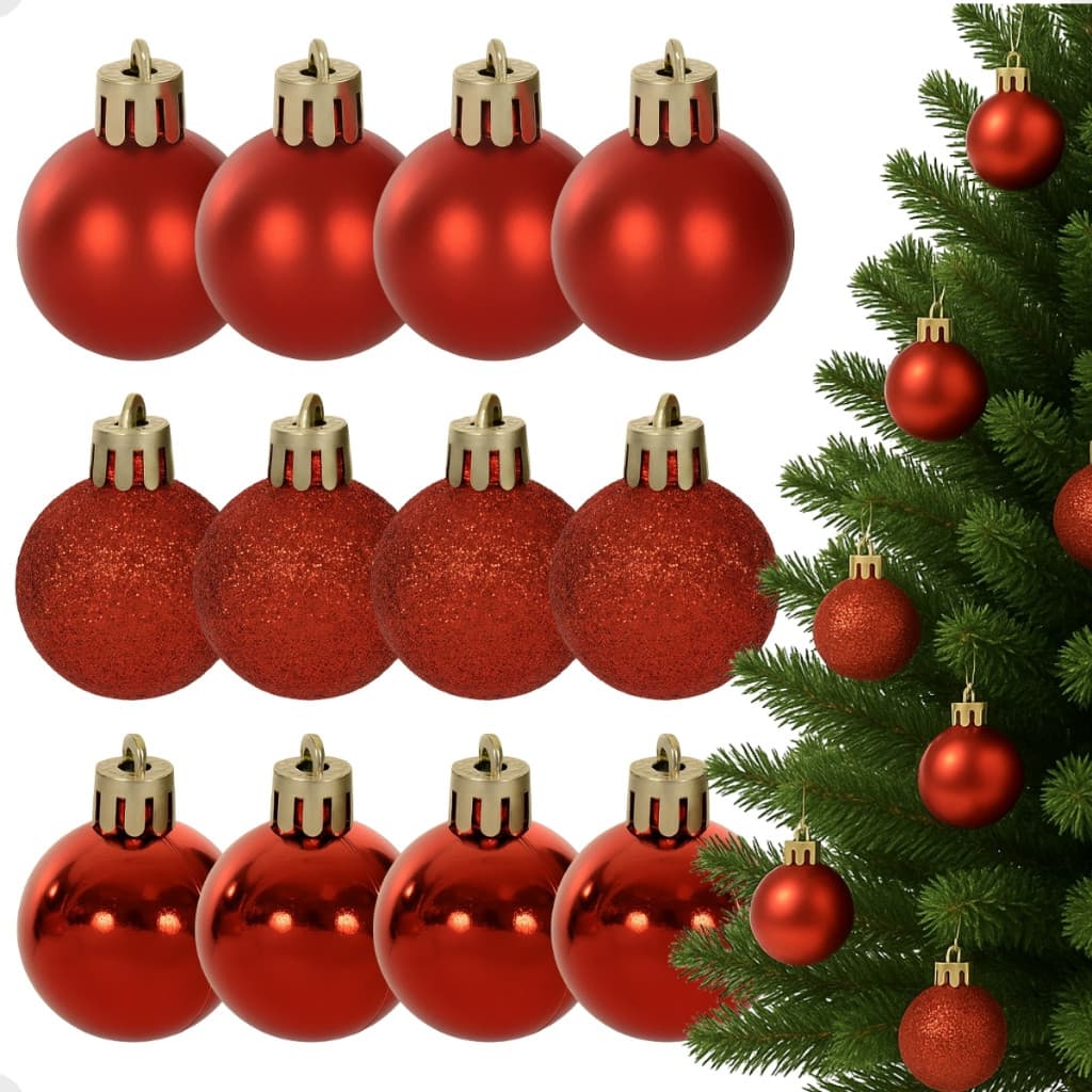 Kit 15 Bolas Para Árvore De Natal 4CM Enfeite Natalino Final De Ano