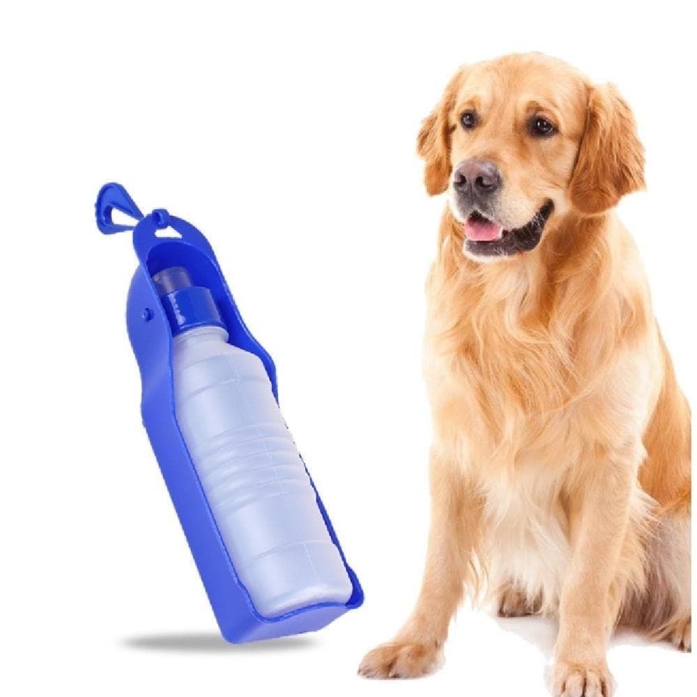 Bebedouro Portátil Pet 500ml para Cachorros Viagem Passeio Caminhada Carro com Alça - Azul