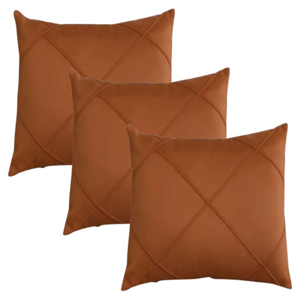 Kit 3 Capas de  Almofadas Decorativas de  Suede  Drapeada 45x45
