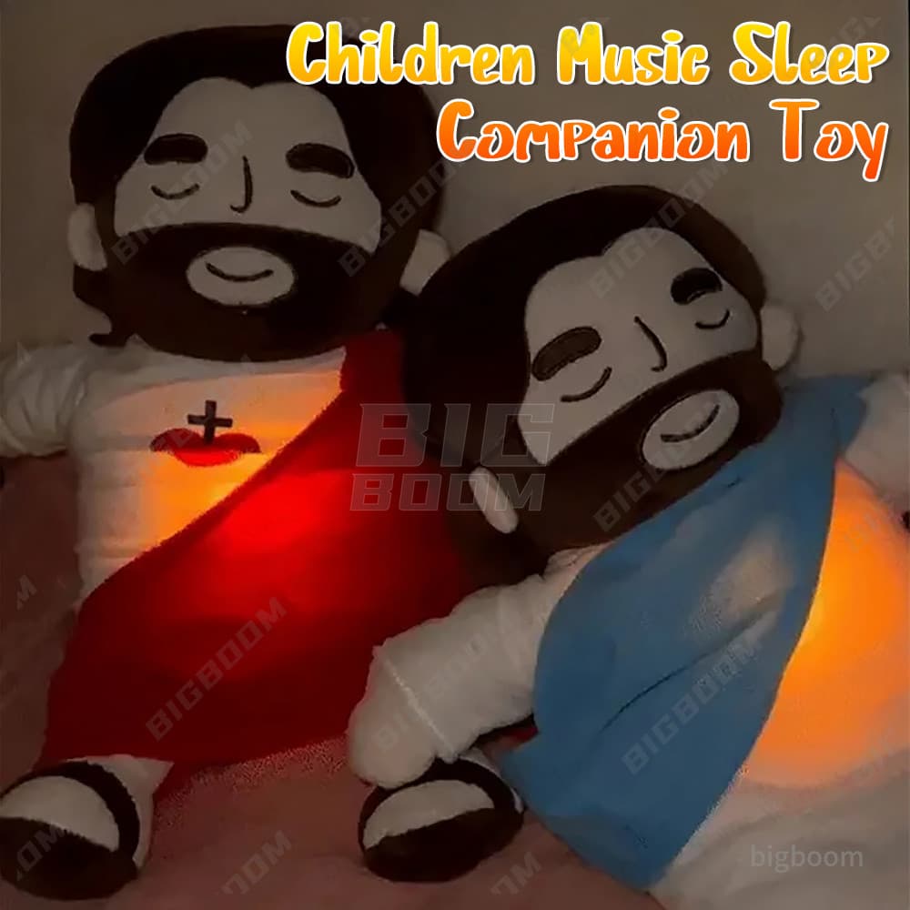 2025 Novas Crianças Calmante Respiração Boneca Jesus Brinquedo De Pelúcia Sono Companheiro Som E Luz Presentes Do Feriad