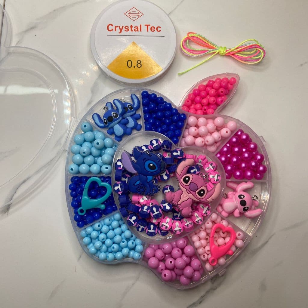 Stitch e Angel ou CAPIVARA kit miçangas SUPER LANÇAMENTO 1300 peças MIX de Cores Com bolinhas Pérolas Pingentes