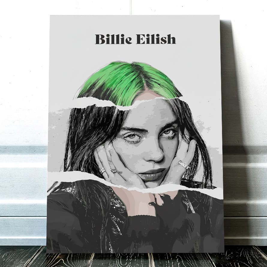 Quadro Placa Billie Eilish Decorativo Happier Than Ever em MDF 30x20cm