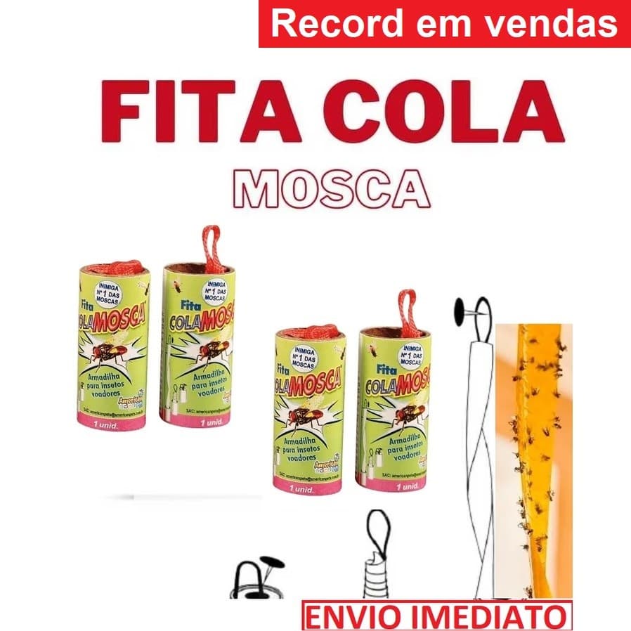 Fita Rolo Cola Mosca Mosquito Armadilha Para Mosca  - Cola Mosca