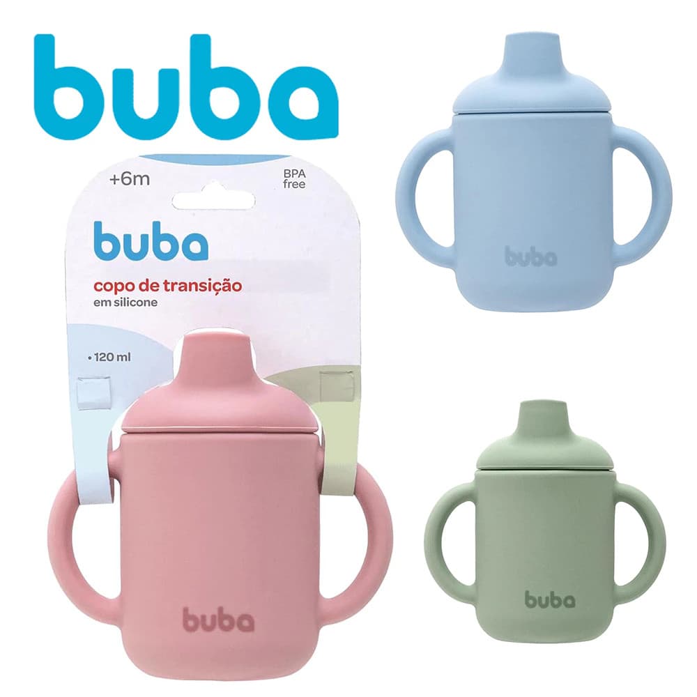 Copo De Treinamento Em Silicone Buba Copinho De Silicone Com Alça Bebe Infantil Menino Menina