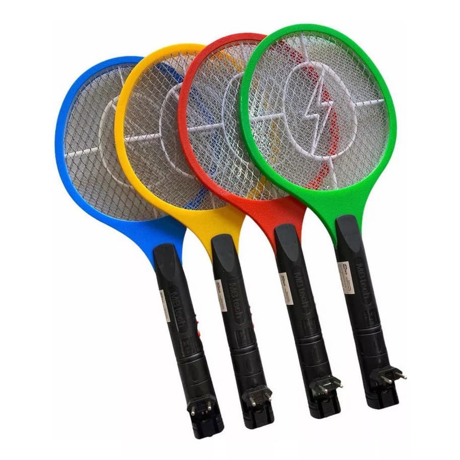 Raquete Elétrica Mata Mosquito Dengue Insetos Recarregável - (Cores Sortidas)