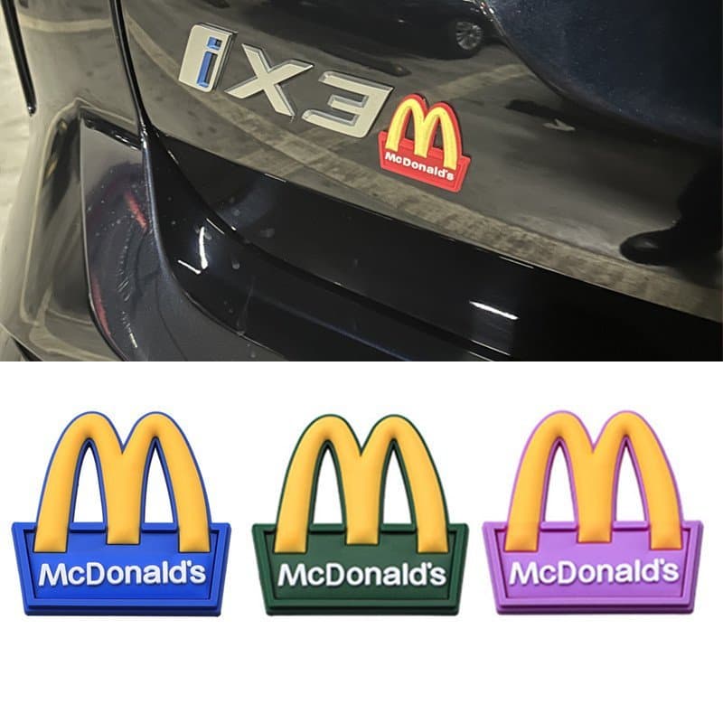 Adesivo 3D do McDonald's para Motocicletas e Carros Elétricos, Decoração de Janela Criativa e Divertida MCSV