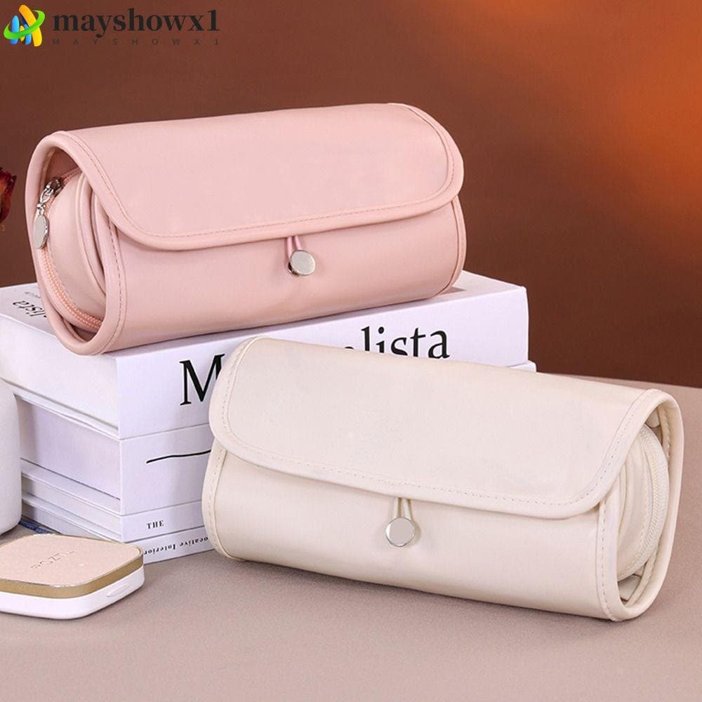 MAYSHOWX1 Bolsa De Pincel Cosmético , Maquiagem Dobrável De PU À Prova D'água Portátil Com Design