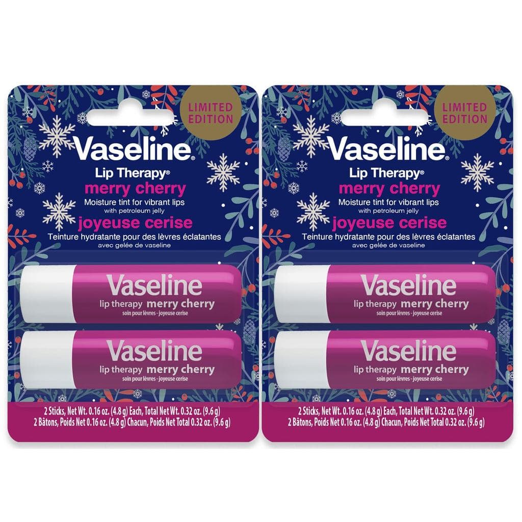 Vaselina Lip Therapy Stick Pacote Duplo – Edição Limitada de Natal Merry Cherry (2 Unidades)