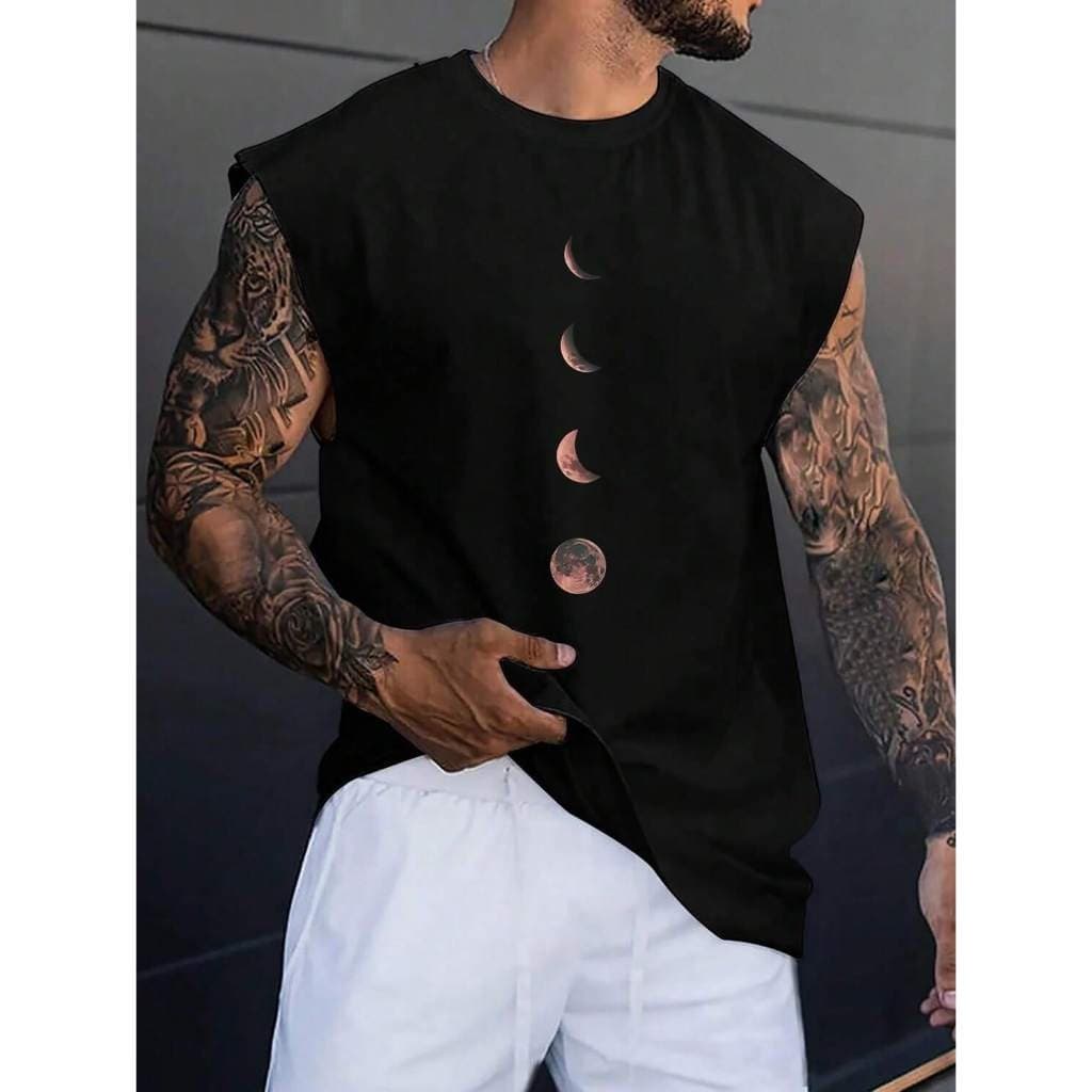 Regata Oversized Camiseta Machão Academia Treino Dia a Dia Fases Da Lua