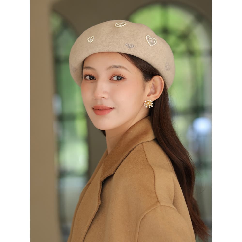 Boina de lã japonesa feminina outono inverno moda All-Match novo estilo influenciador pintor chapéu feminino mostrar ros