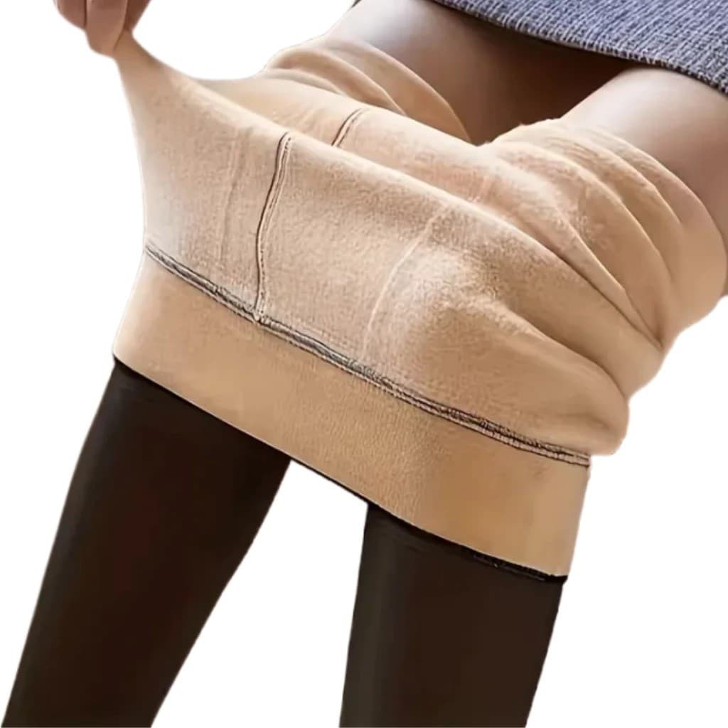 Meia-Calça Grosso Térmica Forrada Peluciada Translúcida de Lã Legging Grossa Quente Inverno Feminina
