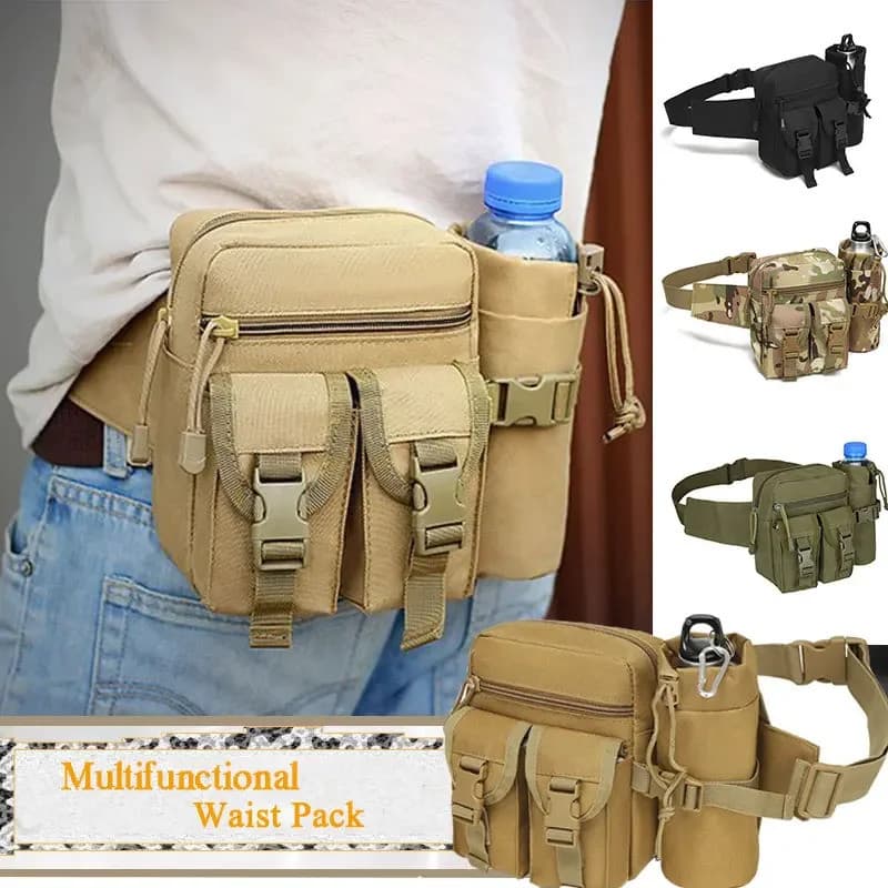 Bolsa Tática de Cintura para Atividades ao Ar Livre, Nylon, para Caminhadas, Telefone, Garrafa de Água, Equipamento Espo