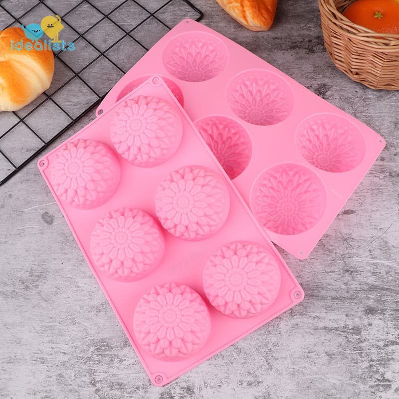 Idealistas 3D Crisântemos Moldes De Silicone Flores Sabonete Ferramentas Para Decoração De Bolo De Girassol 6 Grades Mol