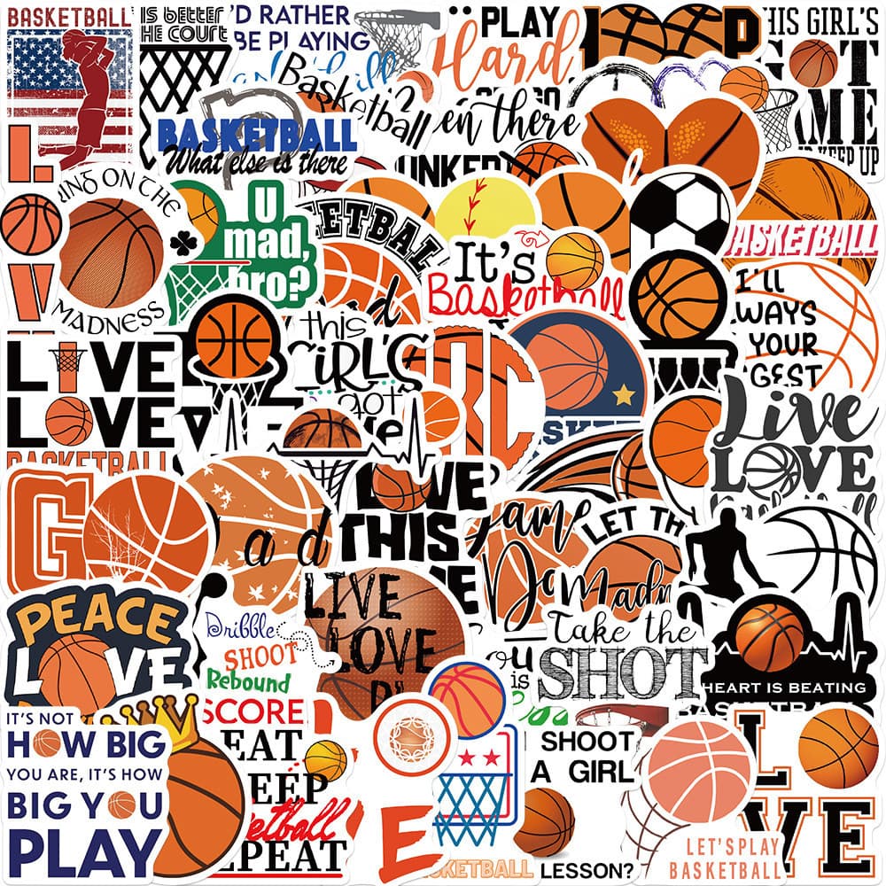 50 pçs basquete esportes adesivos exclusivos decorativos bagagem Notebook à prova dwaterproof água vinil garrafa de água