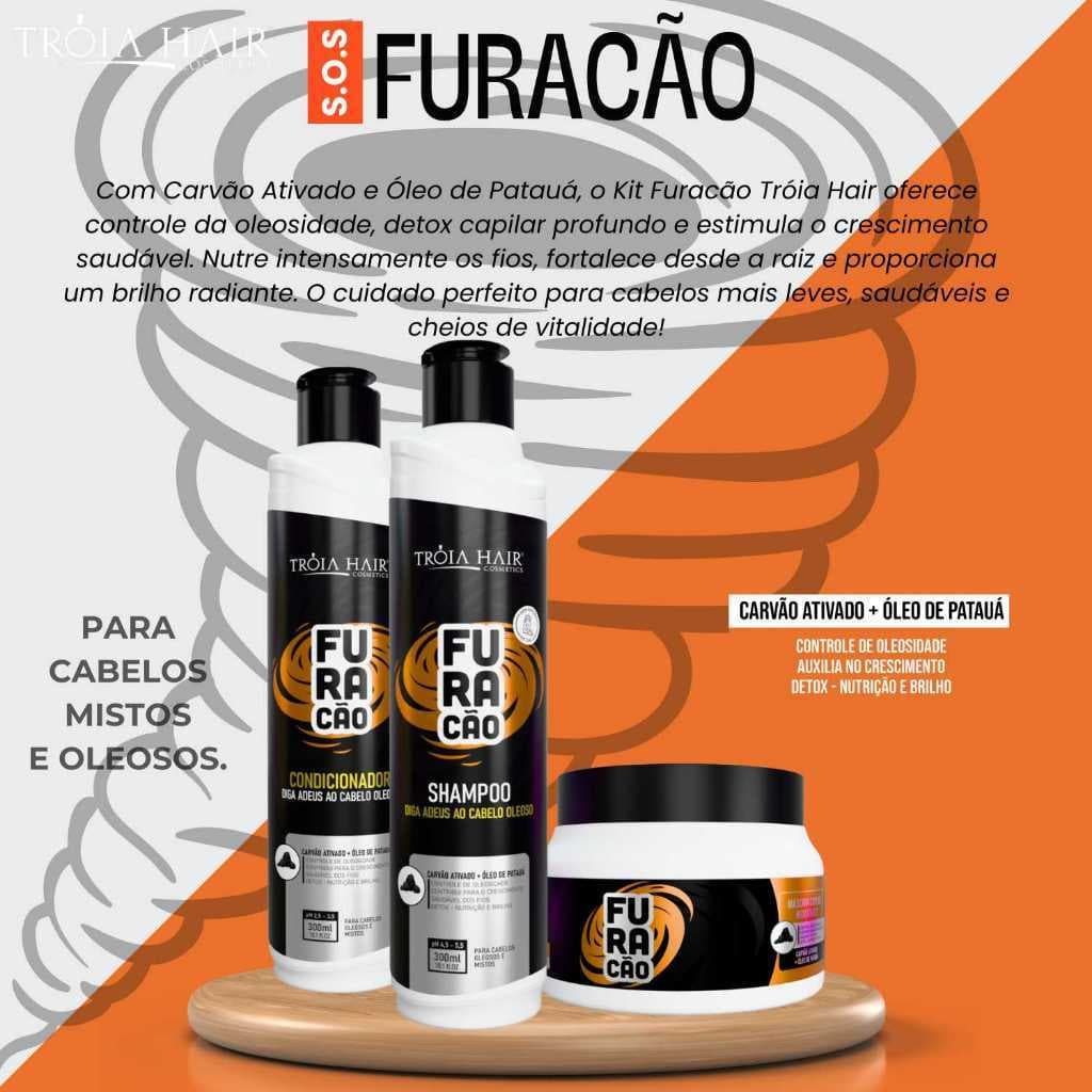 Kit Furacão Hidratação para Cabelos Mistos 850ml - Troia Hair