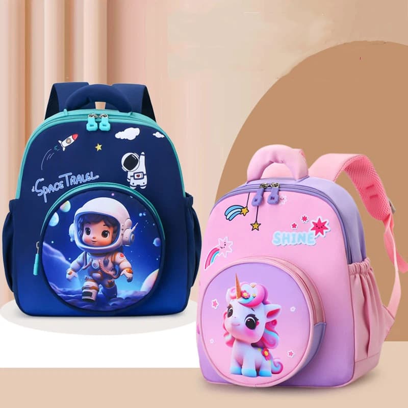 Mochila Infantil Com Estampa De Desenho Animado , Bolsa De Ombro Dupla Para Jardim De Infância , Meninos E Meninas De 3