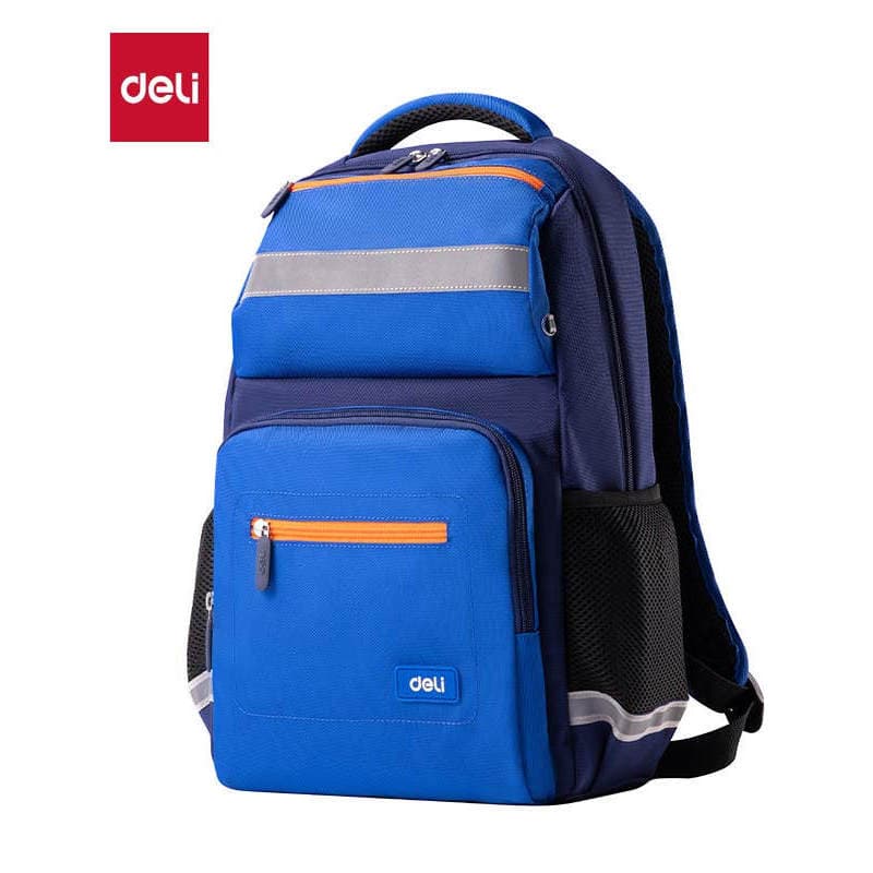 Deli BB144 Excelente Série Tridimensional Perfil Estudante Mochila (Azul Safira) (Pcs) Luz