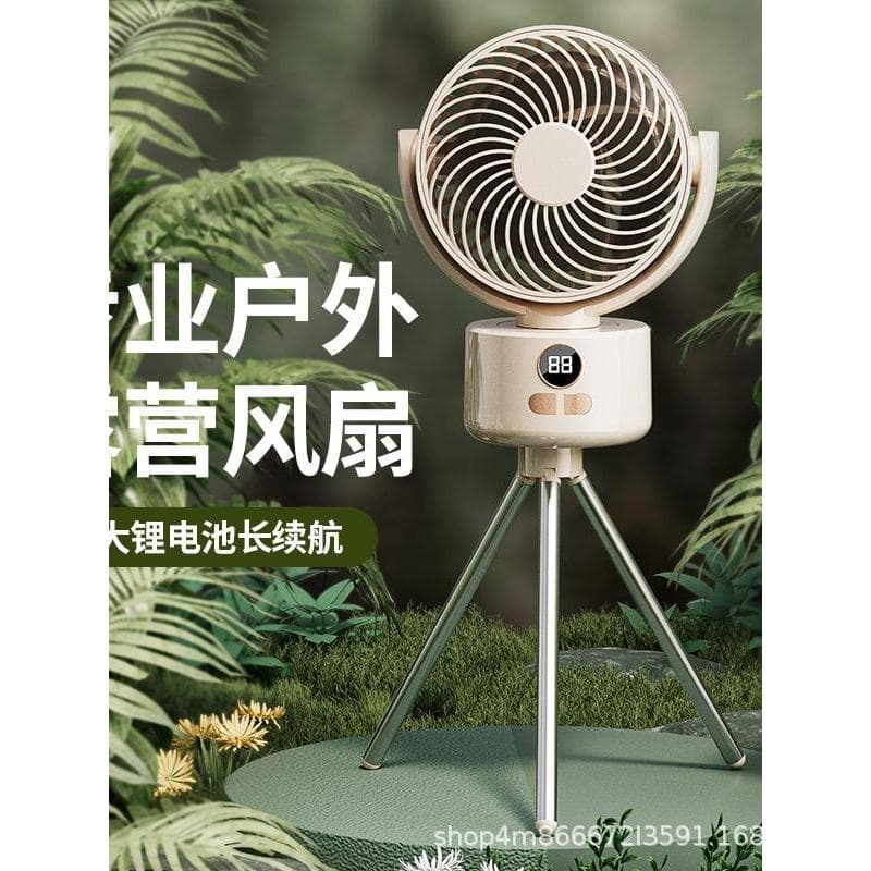 Ventilador para barraca de acampamento, carregamento USB, tripé externo, ventilador circulante de mesa, bateria de longa