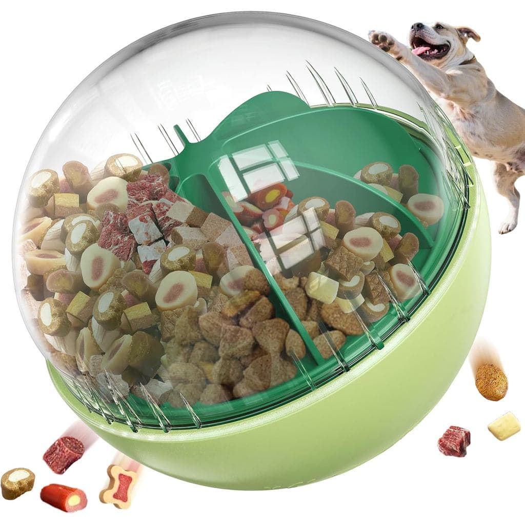 Bola Dispensadora de Petiscos para Cães Extra Grande KADTC, Brinquedo Oscilante com Som de Limão, Alimentador Lento Ajus