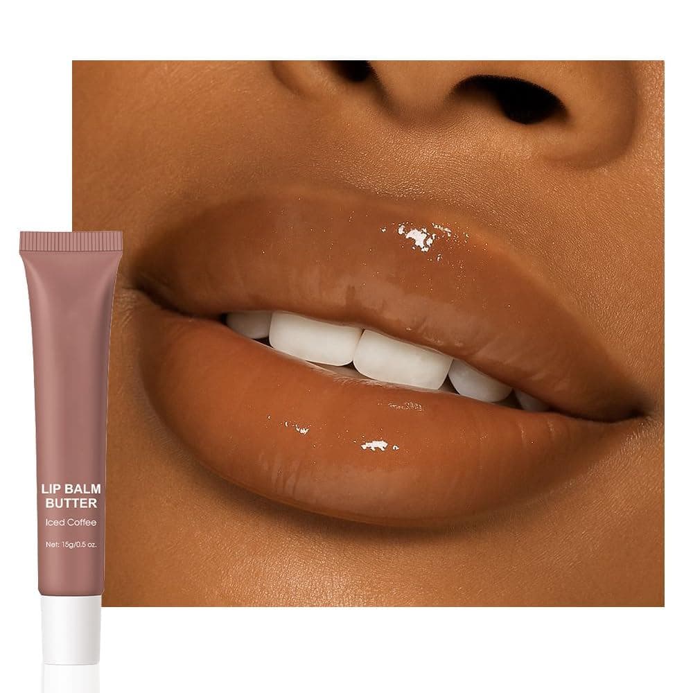 FeiCuiYun Lip Butter Lip Balm de Verão, Bálsamo Labial Vegano Natural Ultra-Hidratante, Brilho e Hidratação com Tonalida