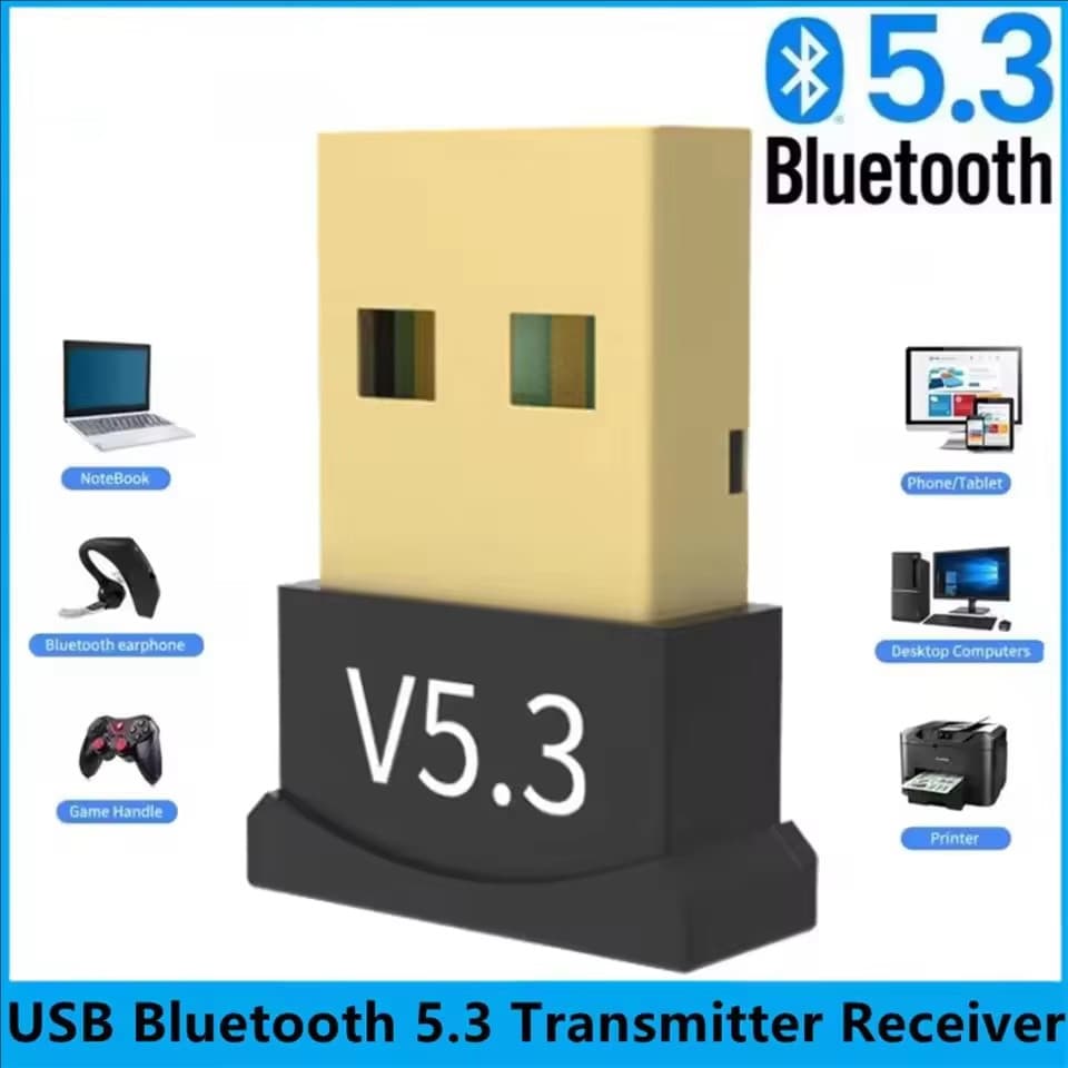 Adaptador Bluetooth 5.3, sem Driver, adequado para Laptop e conversor de áudio sem fio Bluetooth USB de mesa.