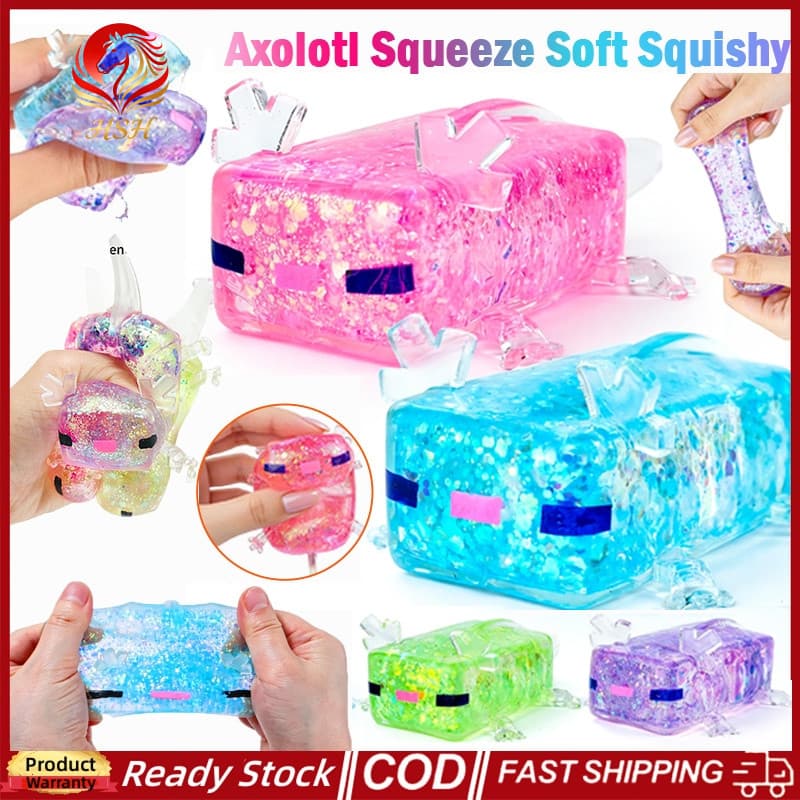 4 Peças Bola de Brinquedo Antiestresse de Maltose com Glitter em Forma de Salamandra, de Elevação Lenta, para Descompres