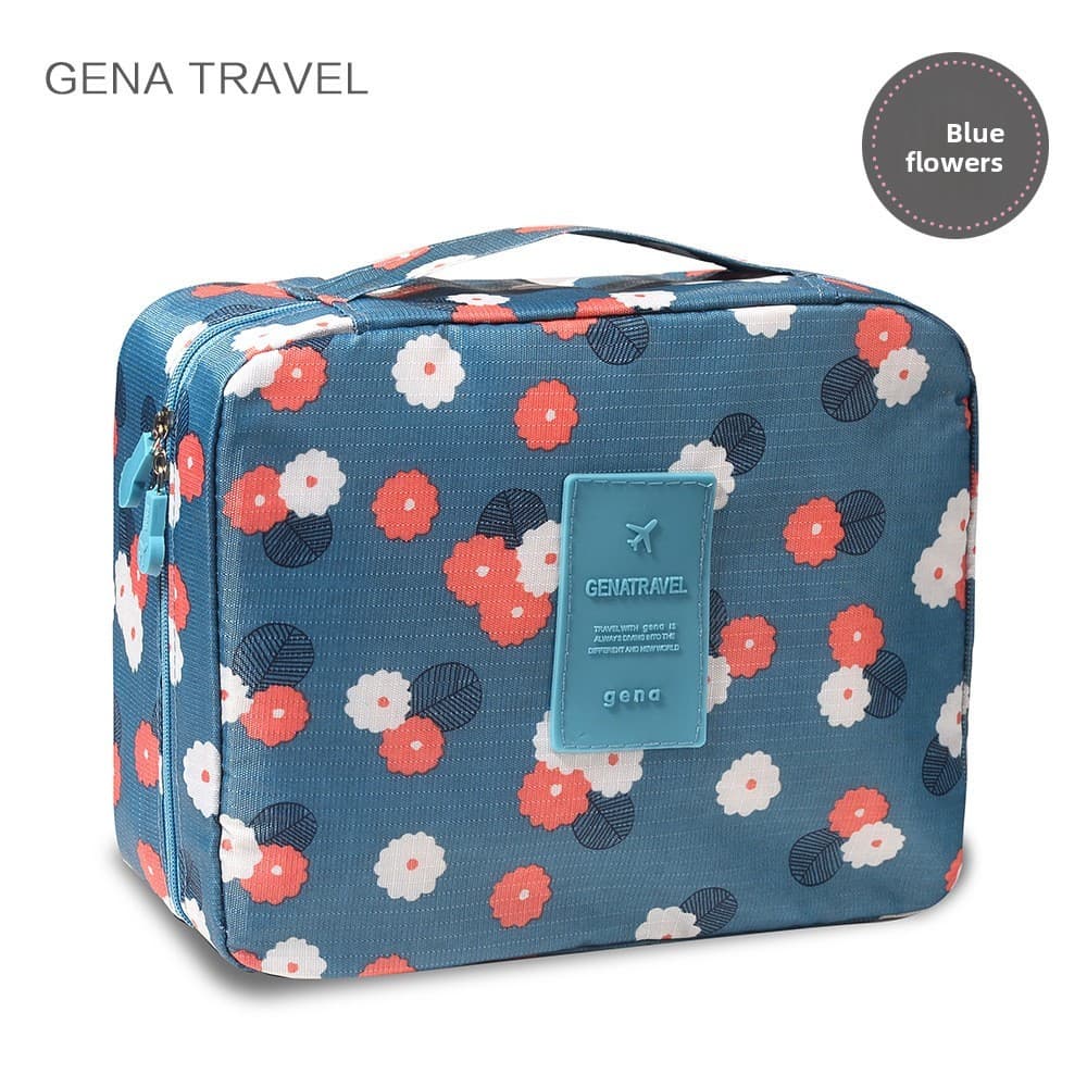 Flor pano quadrado saco cosmético venda quente grande capacidade à prova dwaterproof água saco de armazenamento portátil