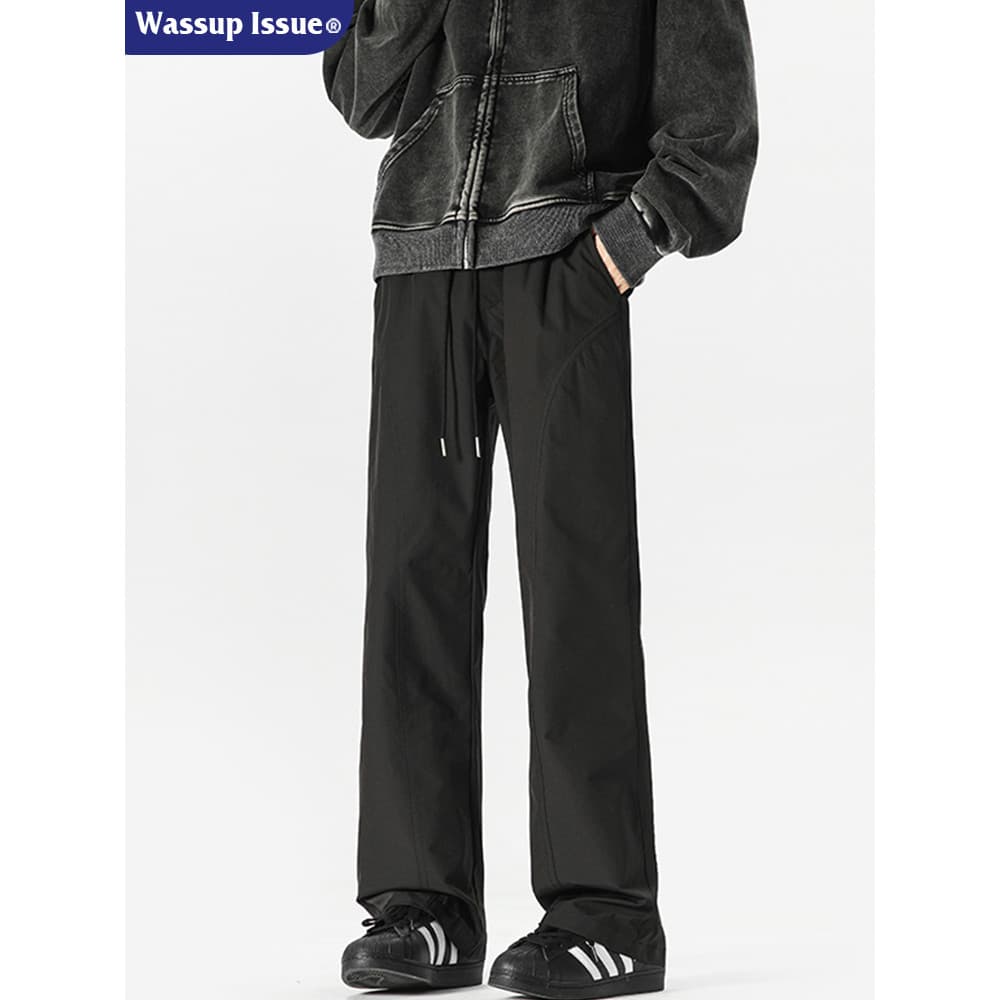 WASSUP ISSUE American High Street Straight Calças Casuais Masculinas Primavera Outono Solto Perna Larga All-Match Macacã