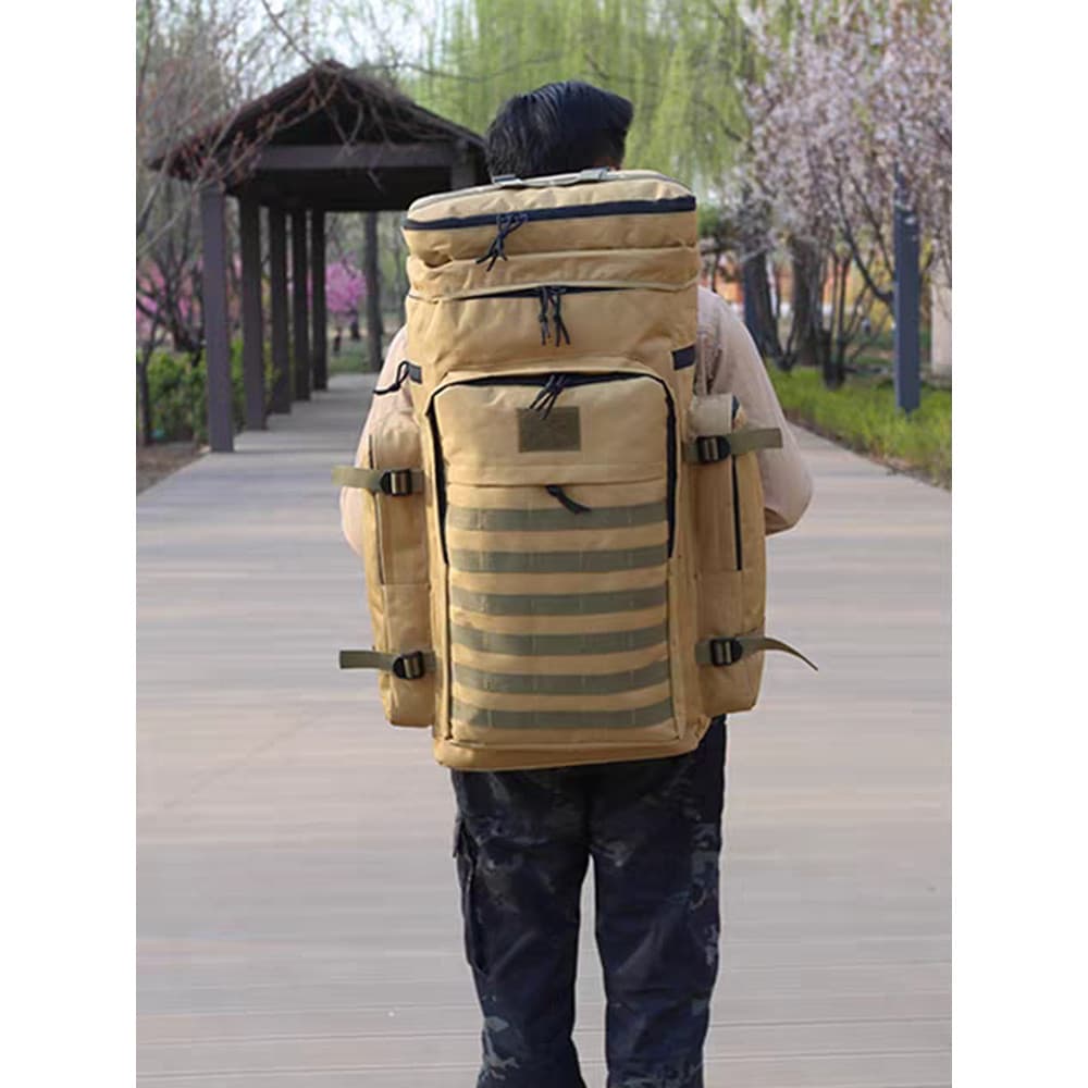 Mochila de viagem estilo zíper 80, grande capacidade, leve, viagem, montanhismo, acampamento ao ar livre, armazenamento,