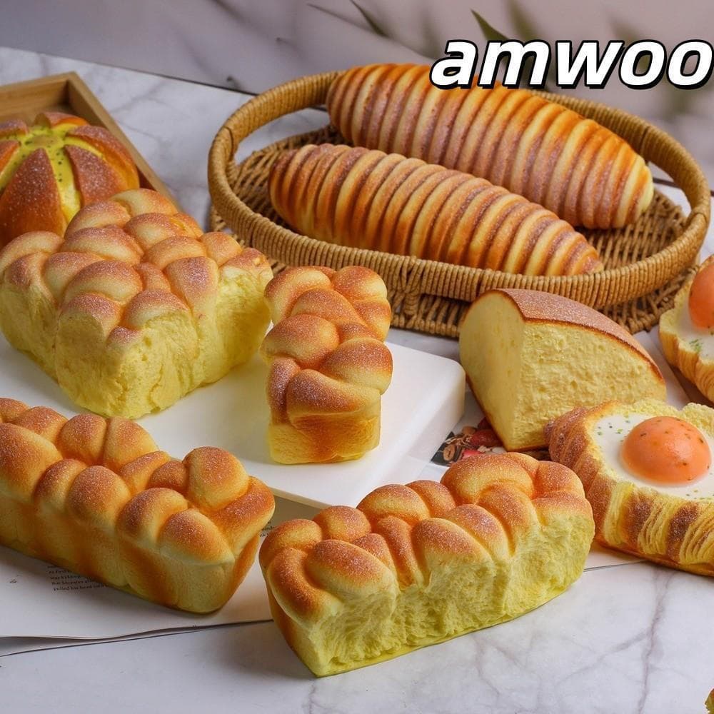 Modelo De Alívio Do Estresse AMWOO , Brinquedo De Recuperação Lenta Em Forma De Torrada De Pão Artificial , Brinquedos D