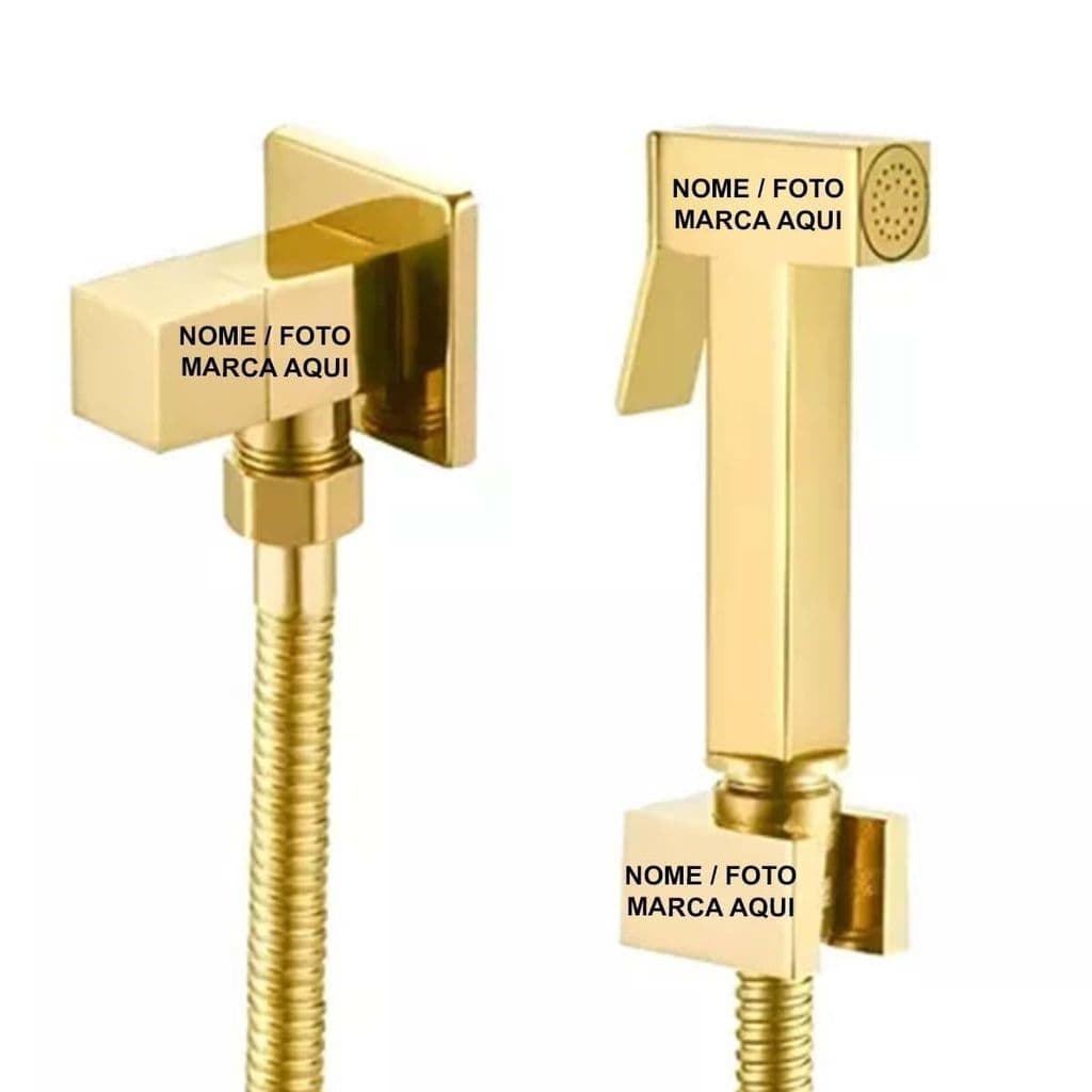 Ducha Higiênica aço inoxidável quadrado para banheiro lavabo completo dourada ouro Personalizado