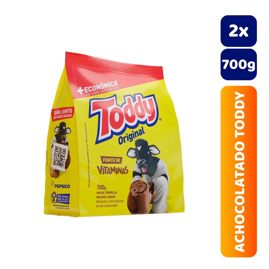 Kit 2x Achocolatado Pó Toddy Original 700g Embalagem + Econômica