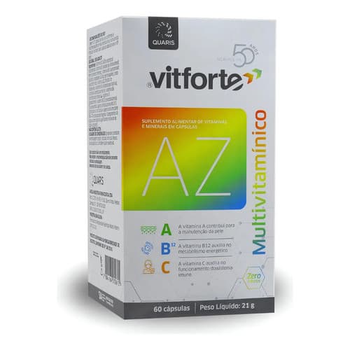 Suplemento Nutricional Vitforte Az Vitaminico Mineral 60 Cápsulas Sem Sabor