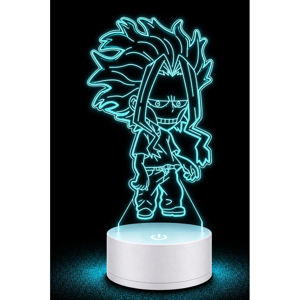 Luminária Geek All Might Chibi 3D Decoração Quarto Fofo
