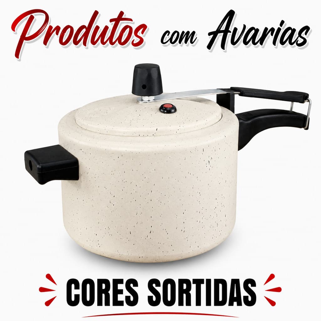 Panela De Pressão 4,5 Litros Antiaderente com Pequenas Avarias- Cores Sortidas