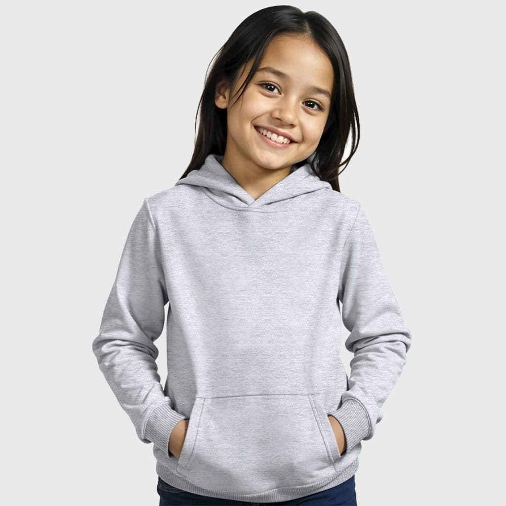 Blusa de frio infantil com bolso e capuz forrado