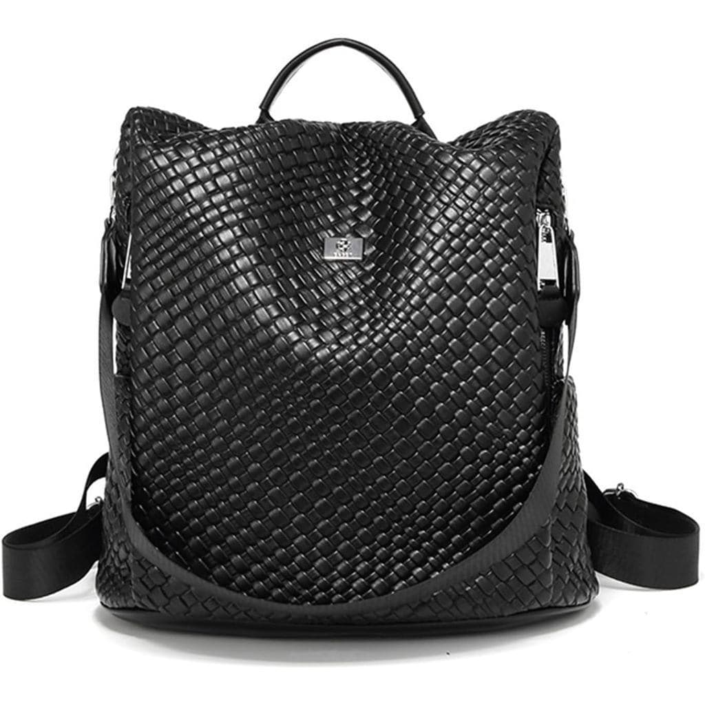 Mochila tecida KingToWomen, antifurto, casual, design multifuncional, bolsa de ombro para viagens.