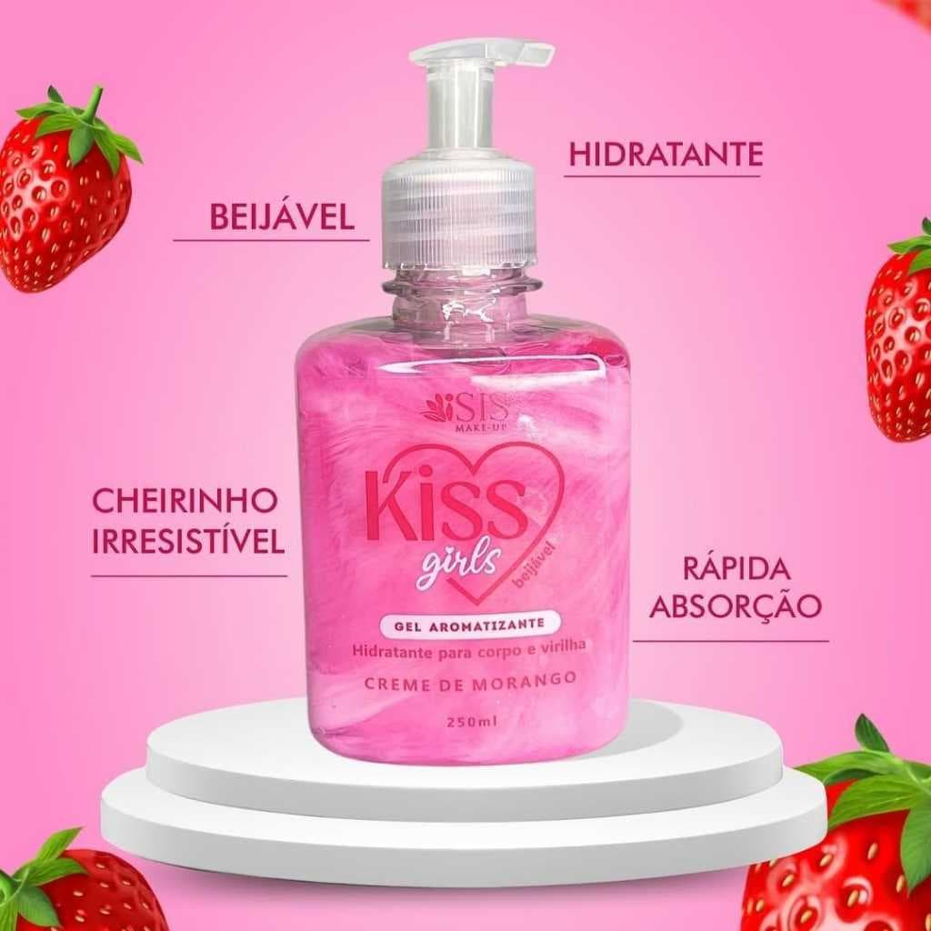 Gel Hidratante Corpo e Virilha Morango Com Creme Isis Make-up